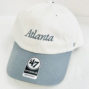 '47 Brand Atlanta Braves Foundation Script Clean Up Hat Cap Adjustable Beige